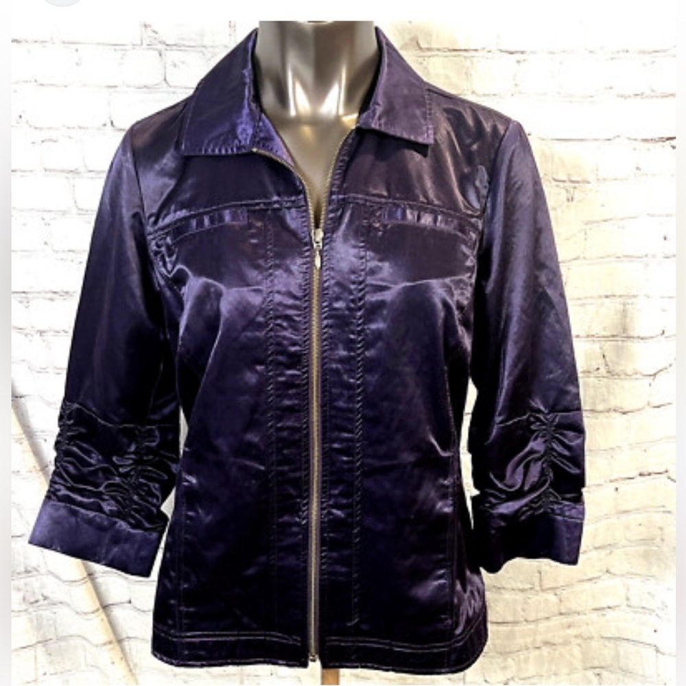NWT Chico's Purple Lightweight Long Sleeve Zip Front Jacket